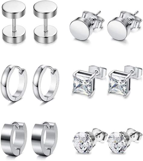 stainless steel earrings studs Amazon